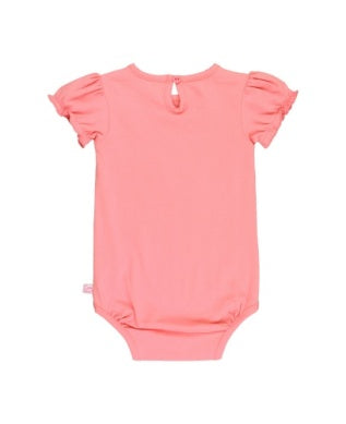 RuffleButts Pink Knit Puff S/S Bodysuit