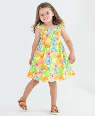 RuffleButts Smocked Flutter Strap Dress