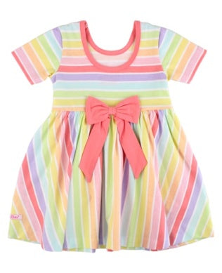 RuffleButts S/S Twirl Dress | Rainbow Parade