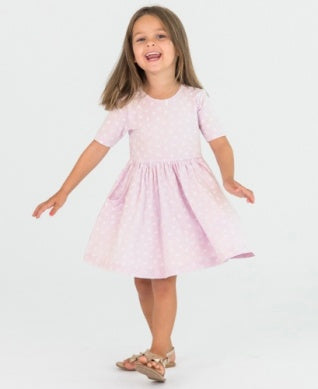 RuffleButts S/S Twirl Dress | Dainty Buds