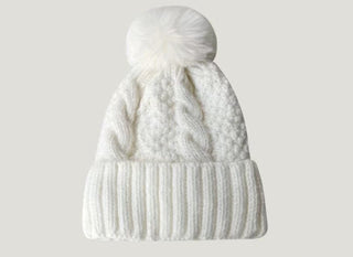 Fuzzy Pom Beanie Hat