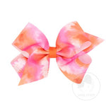 Wee Ones Medium Tie Dye Bow-Pink & Orange