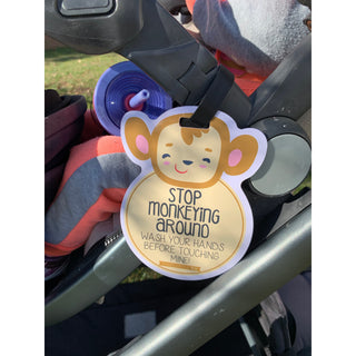 No Touching Monkey Car Seat & Stroller Tag