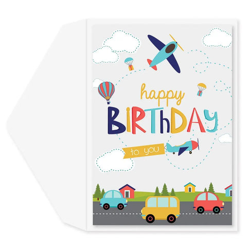 Greeting Card - Cars & Planes Birthday