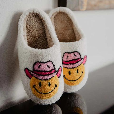 Pink Cowgirl Sherpa Slippers