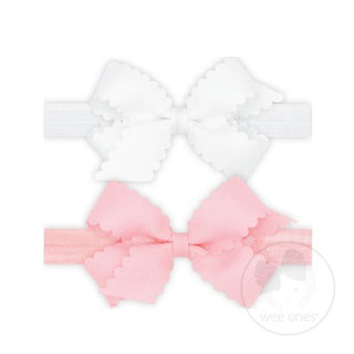 Wee Ones Mini Scallop Bow with Band 2pk.