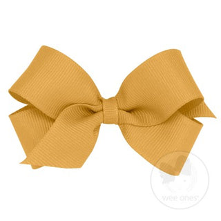 Wee Ones Mini Grosgrain Bow | Old Gold