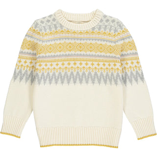 Girls Ginny Knit Sweater | Gold/Grey/Ivory