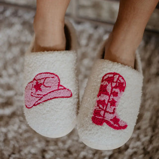 Pink Rodeo Sherpa Slippers