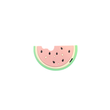 Three Hearts Watermelon Silicone Teether in Two Colors