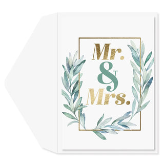 Greeting Card Mr & Mrs Gold