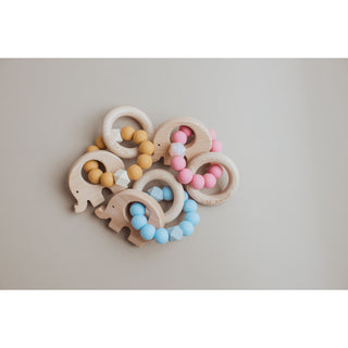Three Hearts Elephant Teething Rattle in Two Colors