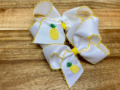 Wee Ones Large Moonstitch Bow-Pineapple