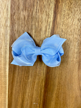 Wee Ones Small Overlay Bow-Blue