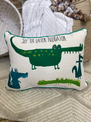 Little Birdie See Ya Later Alligator Pillow