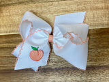 Wee Ones Large Moonstitch Bow-Peach