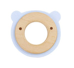 GooseWaddle Double Wooden Teether - Blue Bear