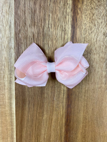 Wee Ones Small Overlay Bow-Antique Blush
